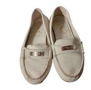 COACH Fredrica White Driving loafers shoes 7.5B